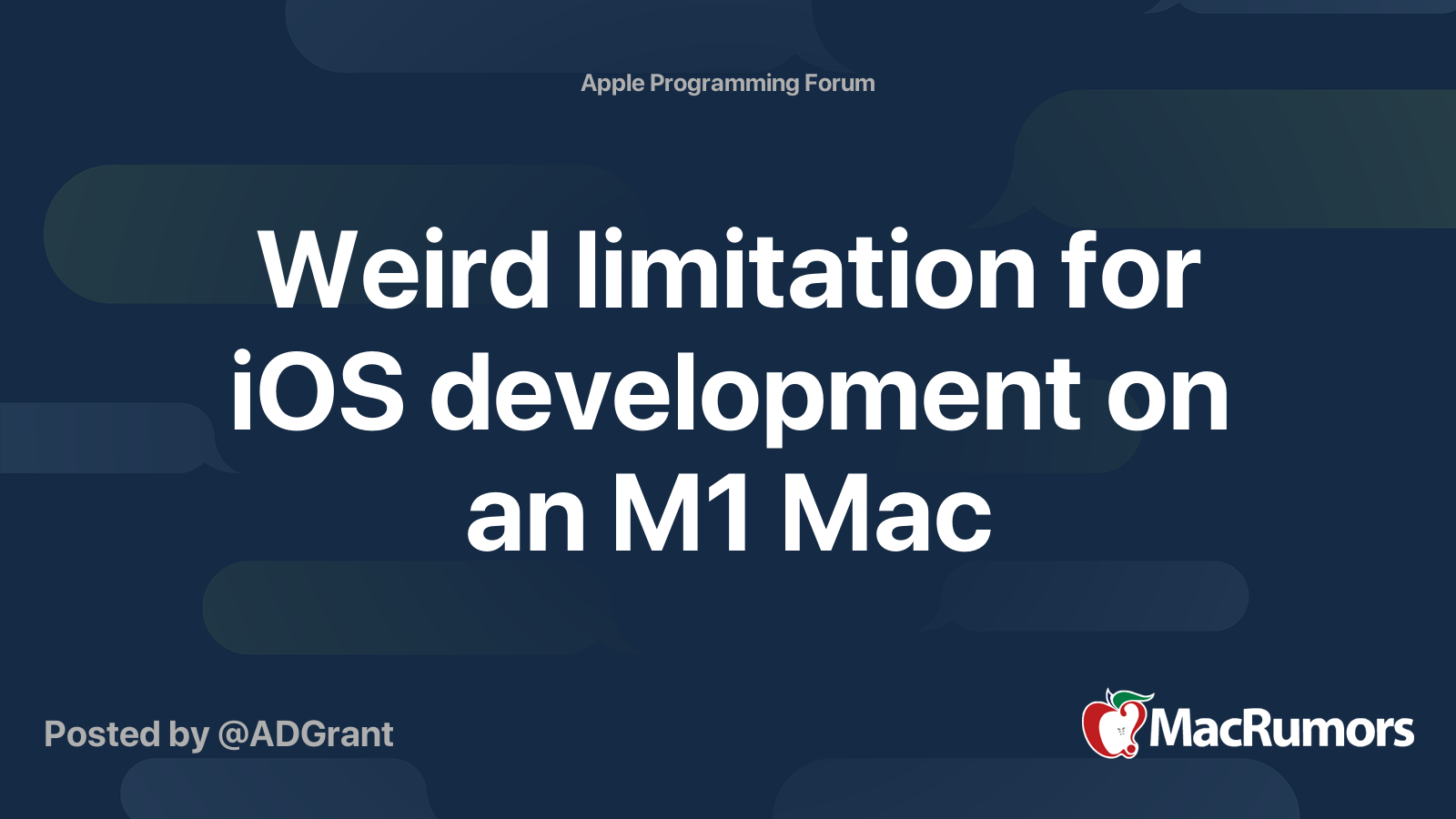 Weird limitation for iOS development on an M1 Mac | MacRumors Forums