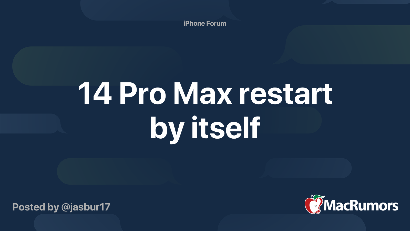 iphone 14 pro max restart issue