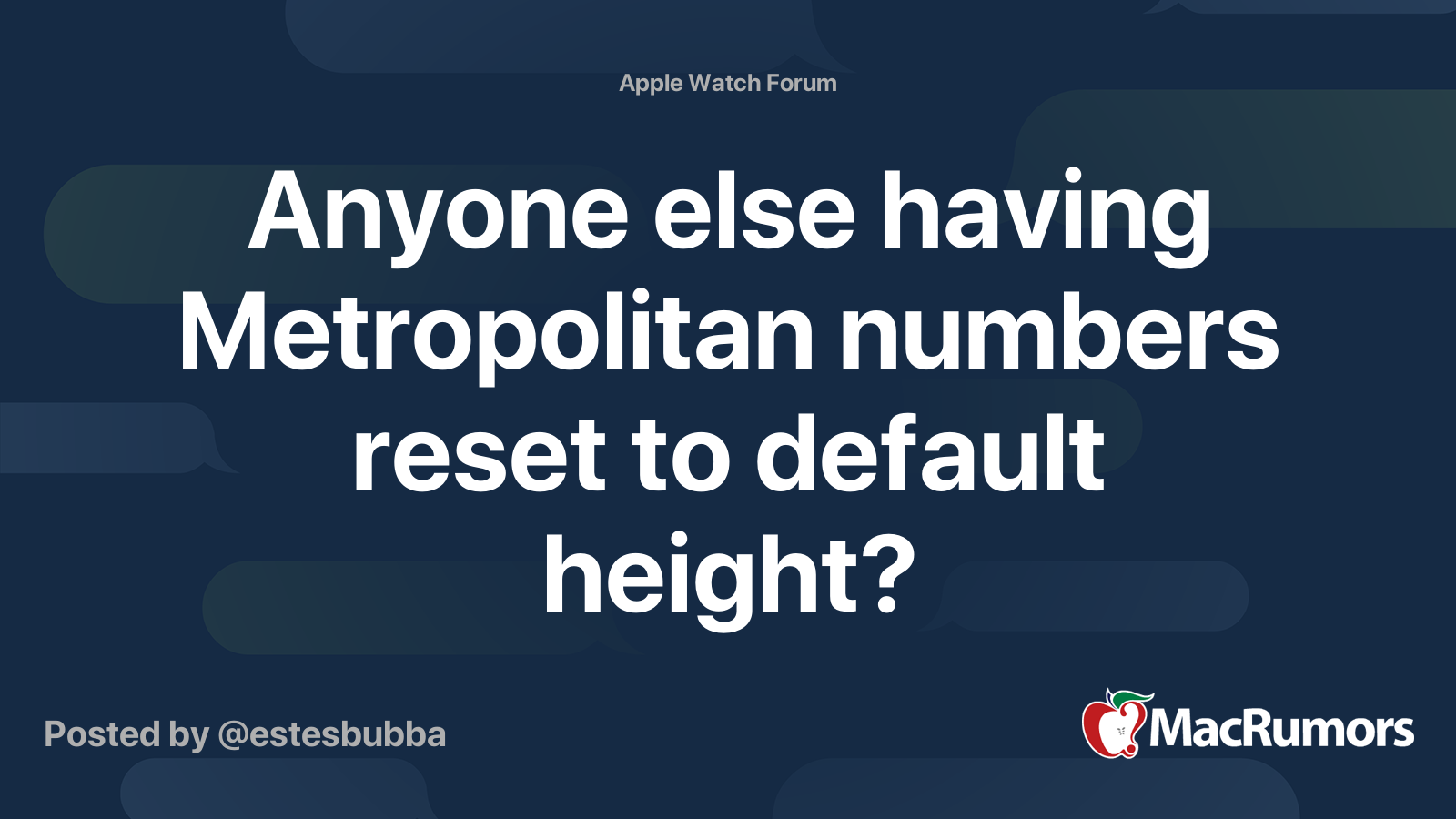 Anyone else having Metropolitan numbers reset to default height ...