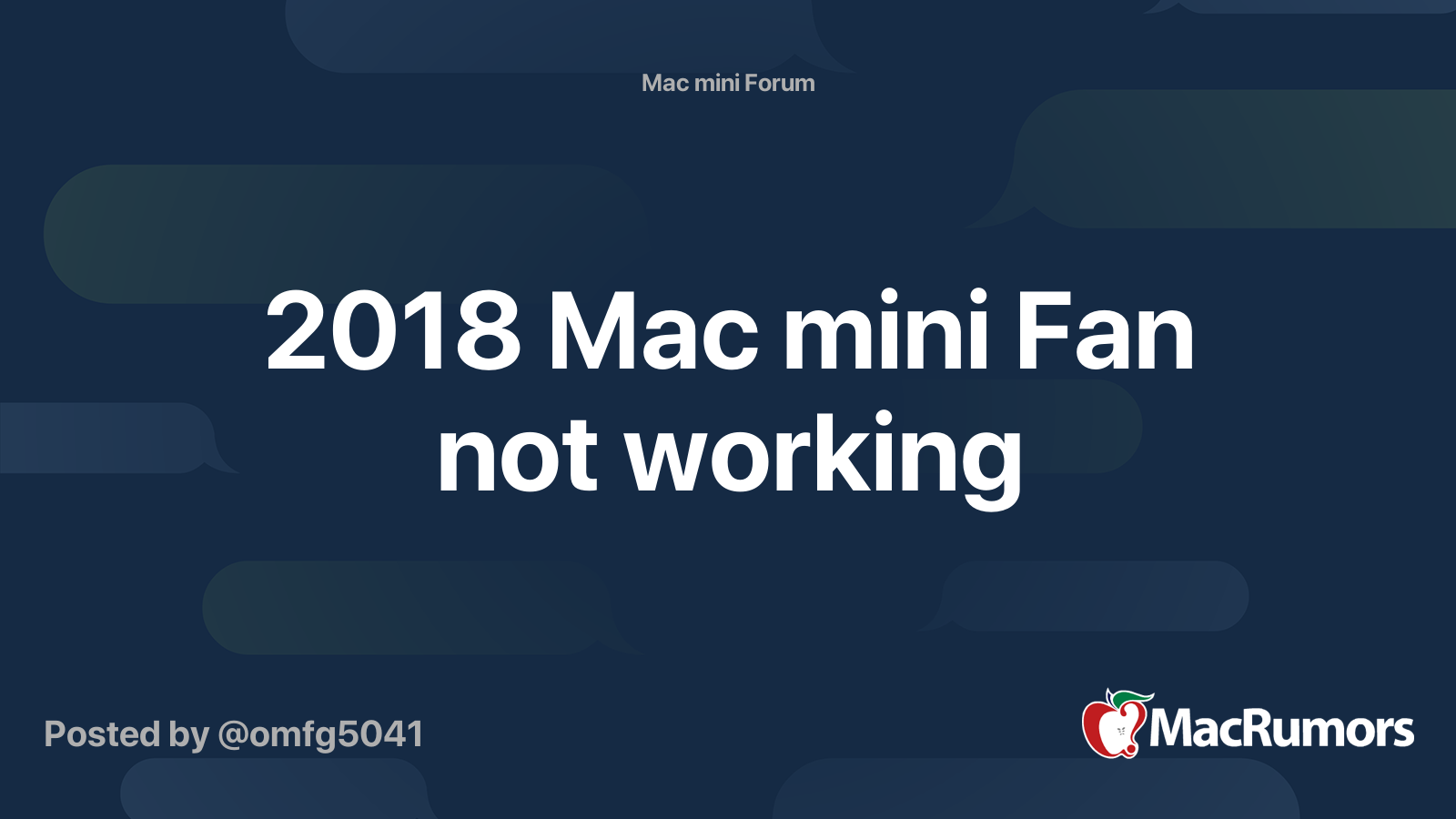 2018 Mac mini Fan not working MacRumors Forums
