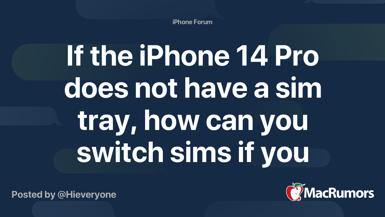 If the iPhone 14 Pro does not have a sim tray, how can you switch sims