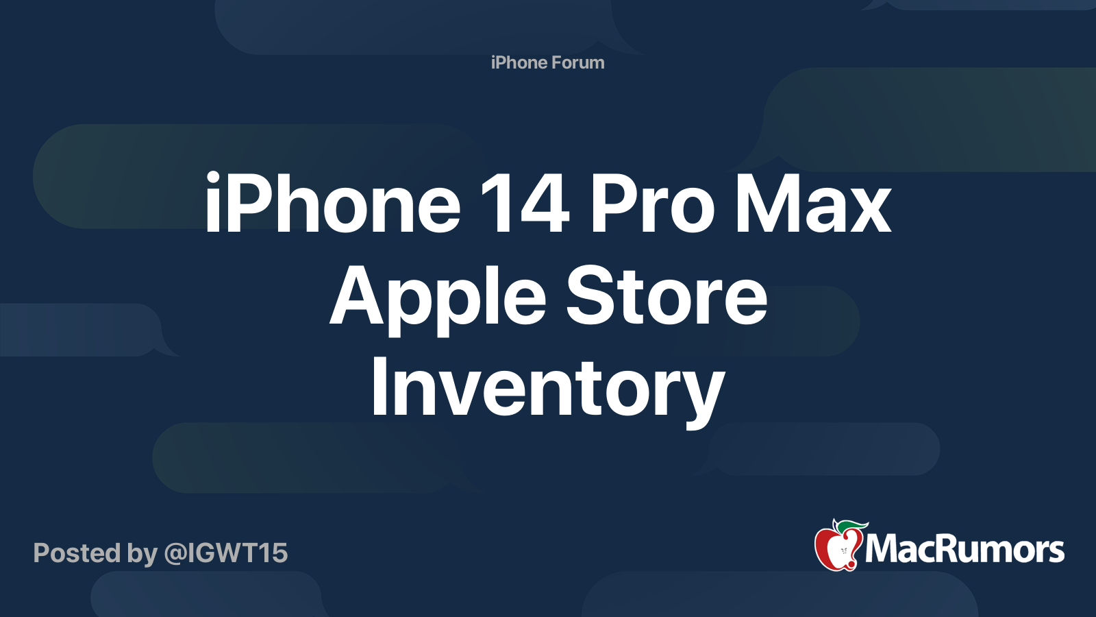 iPhone 14 Pro Max Apple Store Inventory | MacRumors Forums