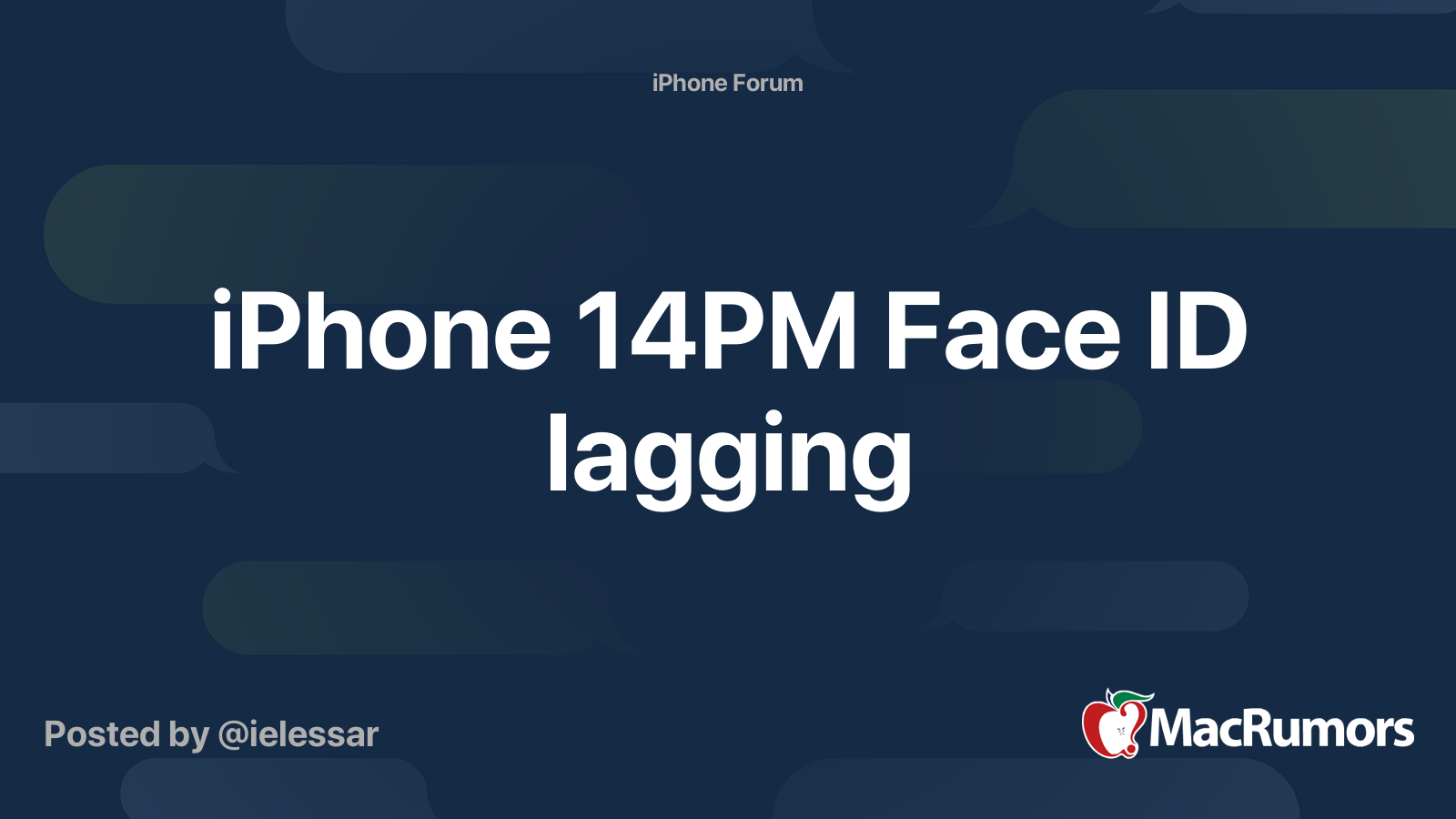 iPhone 14PM Face ID lagging MacRumors Forums