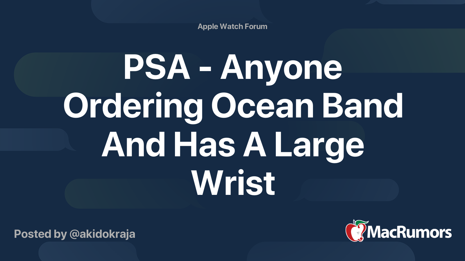 PSA - Anyone Ordering Ocean Band And Has A Large Wrist