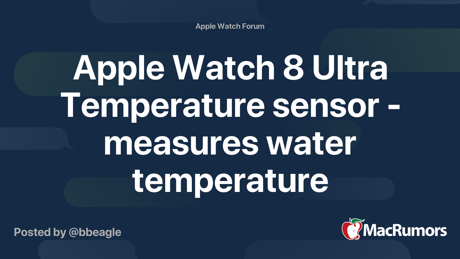 Apple Watch 8 Ultra Temperature sensor measures water temperature