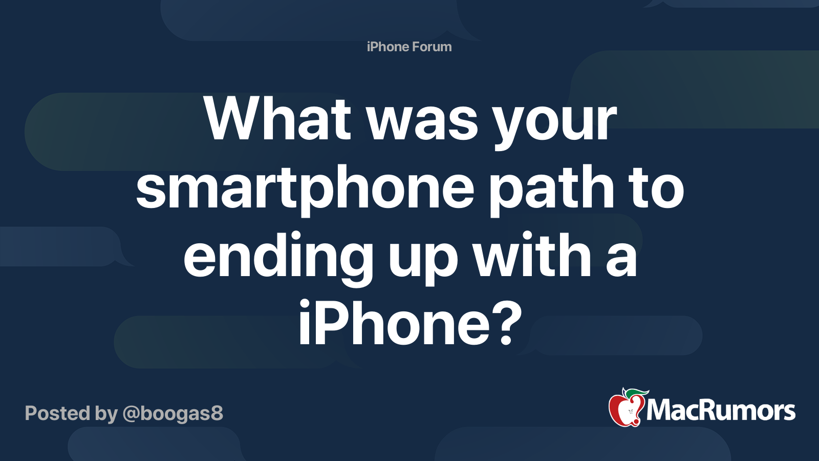 What was your smartphone path to ending up with a iPhone?