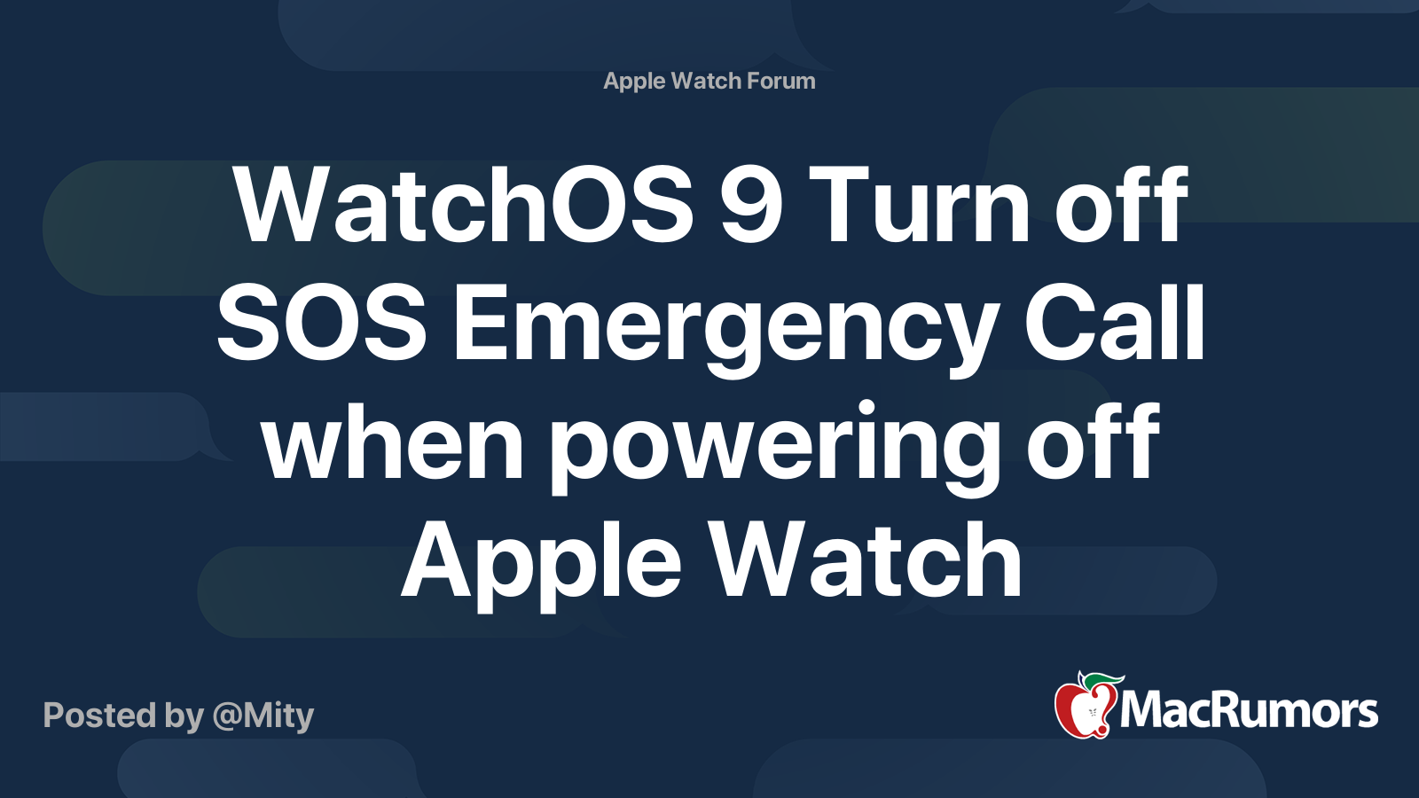 WatchOS 9 Turn off SOS Emergency Call when powering off Apple Watch
