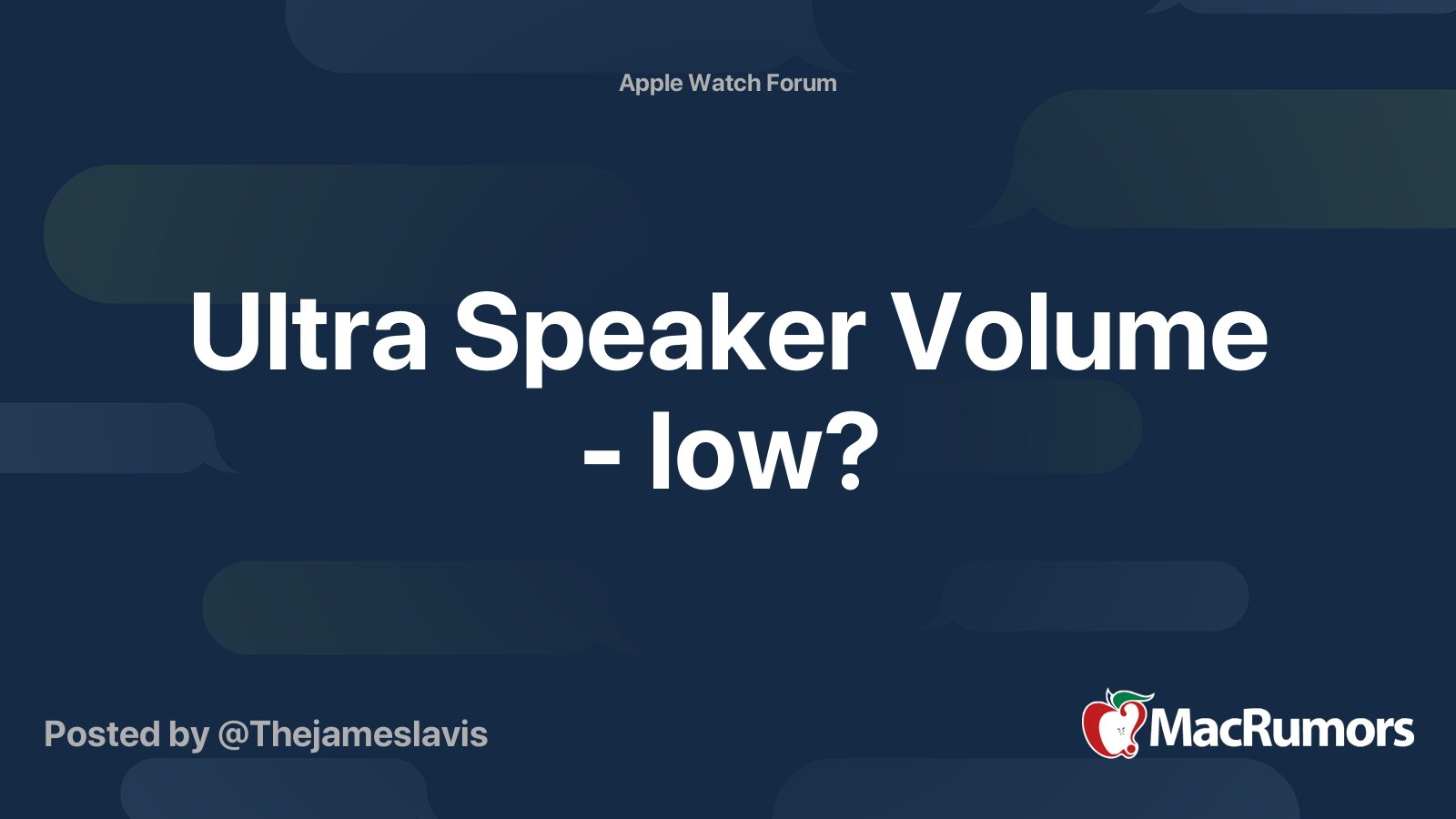 Ultra Speaker Volume low? MacRumors Forums