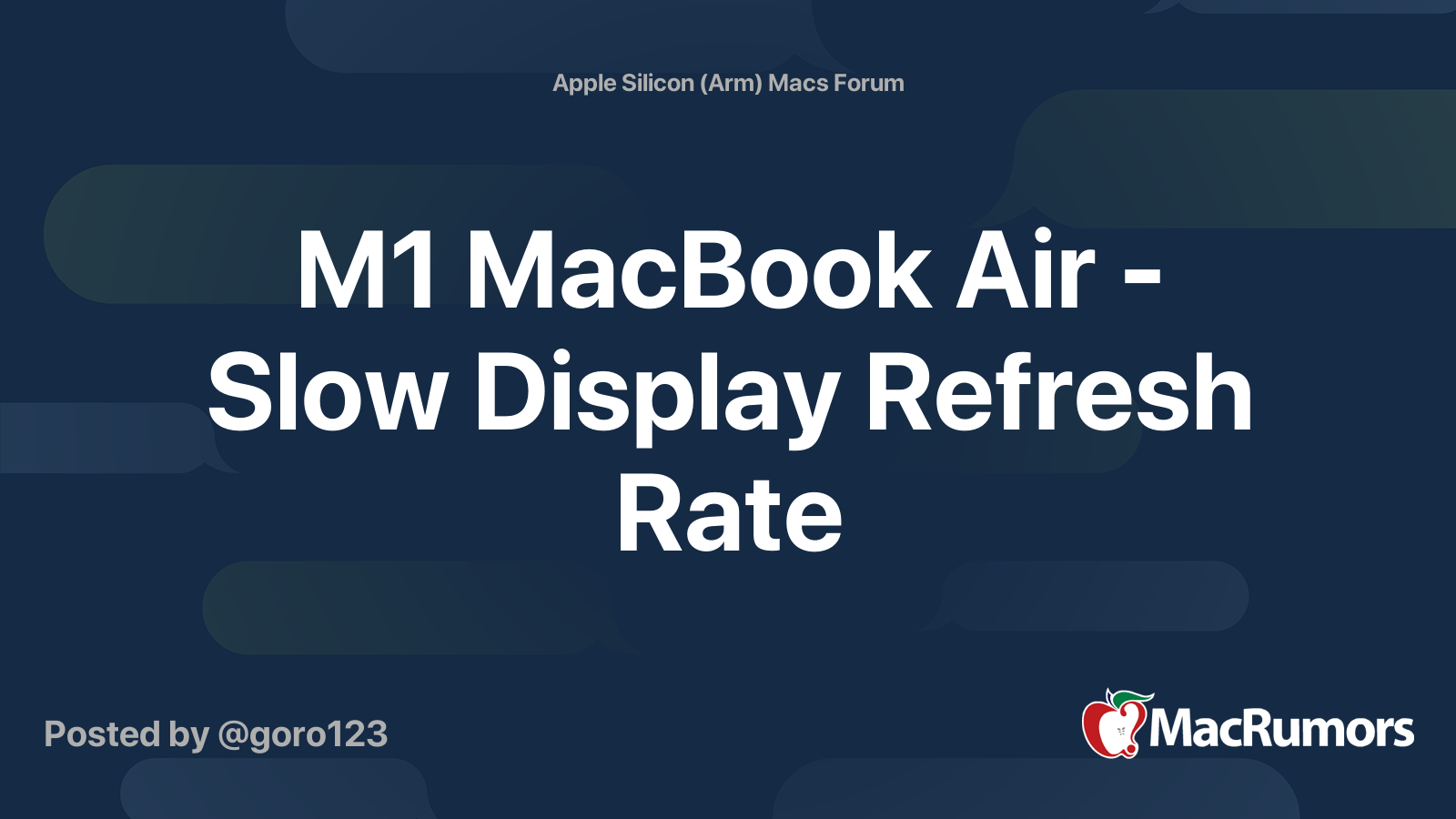 M1 MacBook Air Slow Display Refresh Rate MacRumors Forums