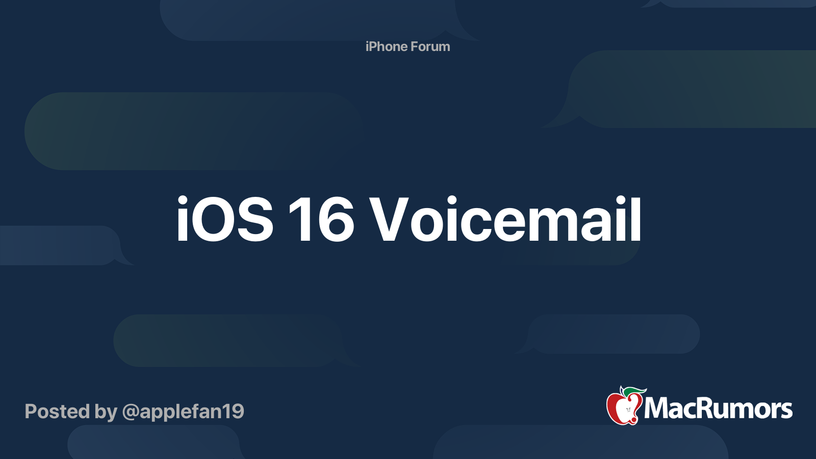 iOS 16 Voicemail | MacRumors Forums