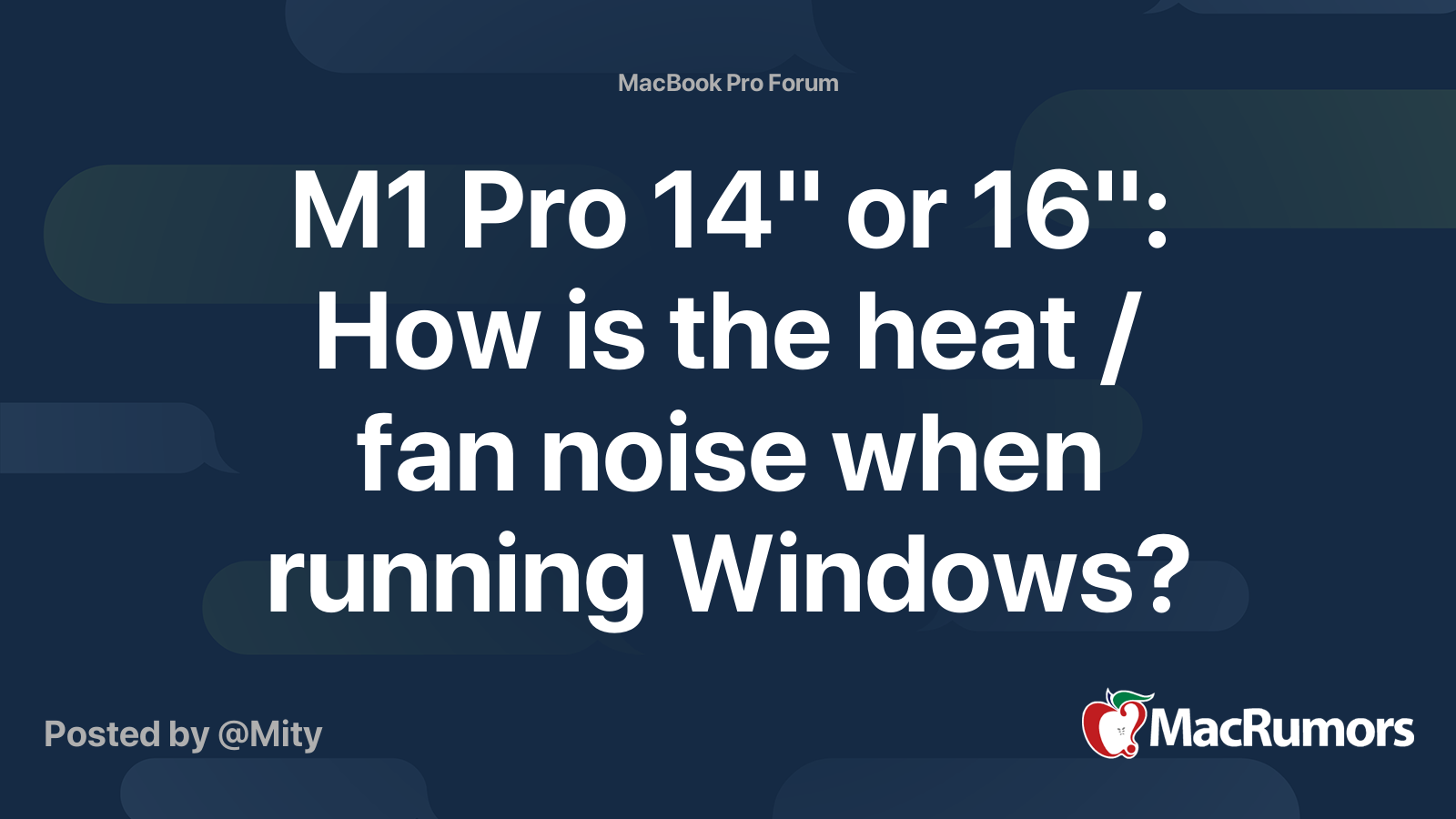 M1 Pro 14" or 16" How is the heat / fan noise when running Windows