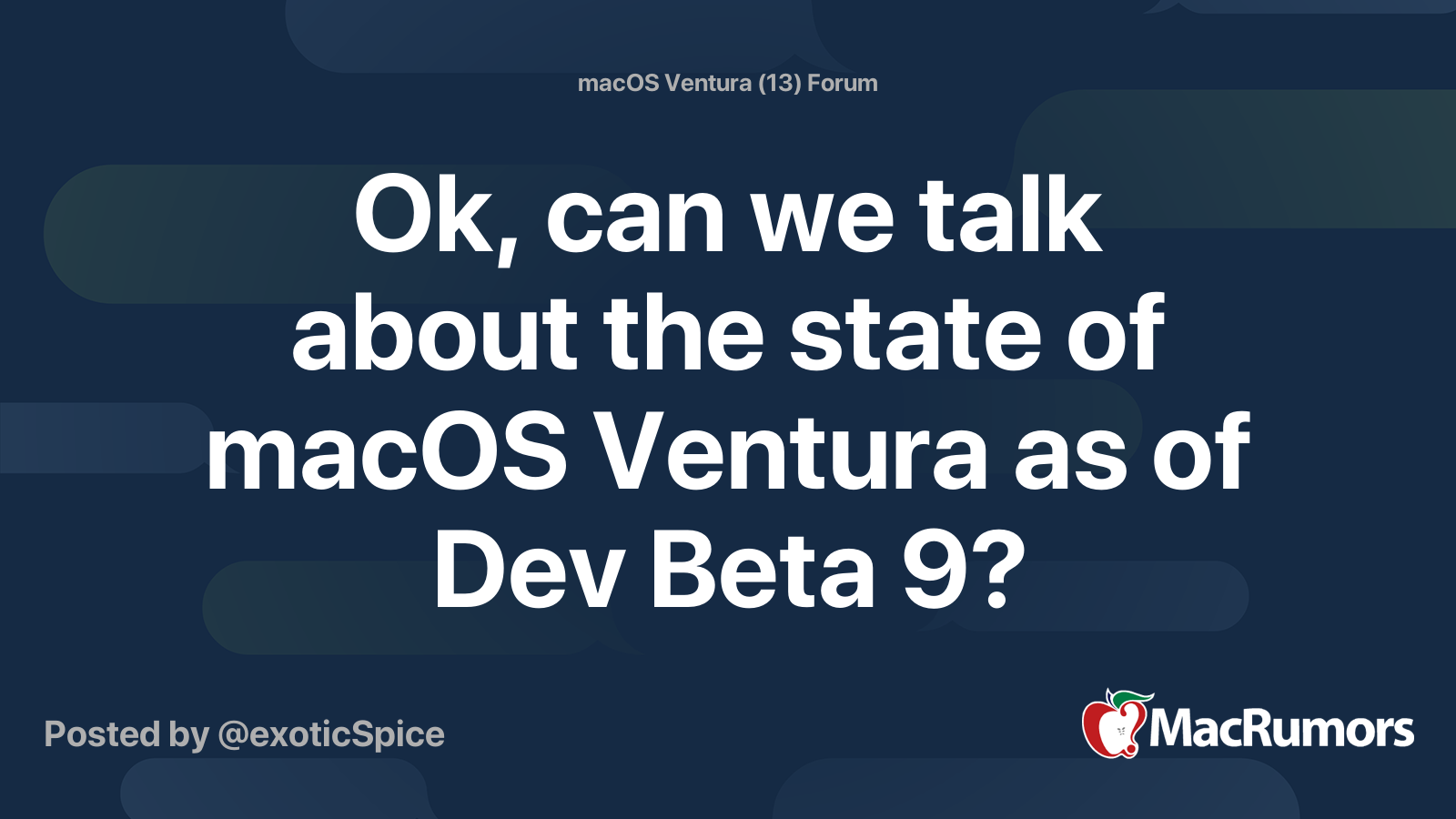 Ok, can we talk about the state of macOS Ventura as of Dev Beta 9 ...