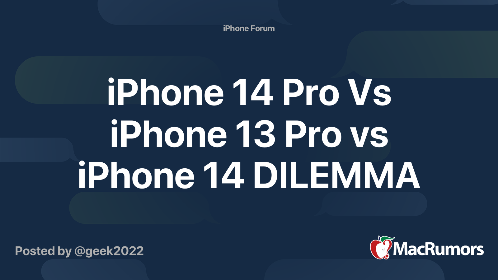 iPhone 13 Pro vs. iPhone 14 Pro Buyer's Guide: Should You Upgrade? -  MacRumors