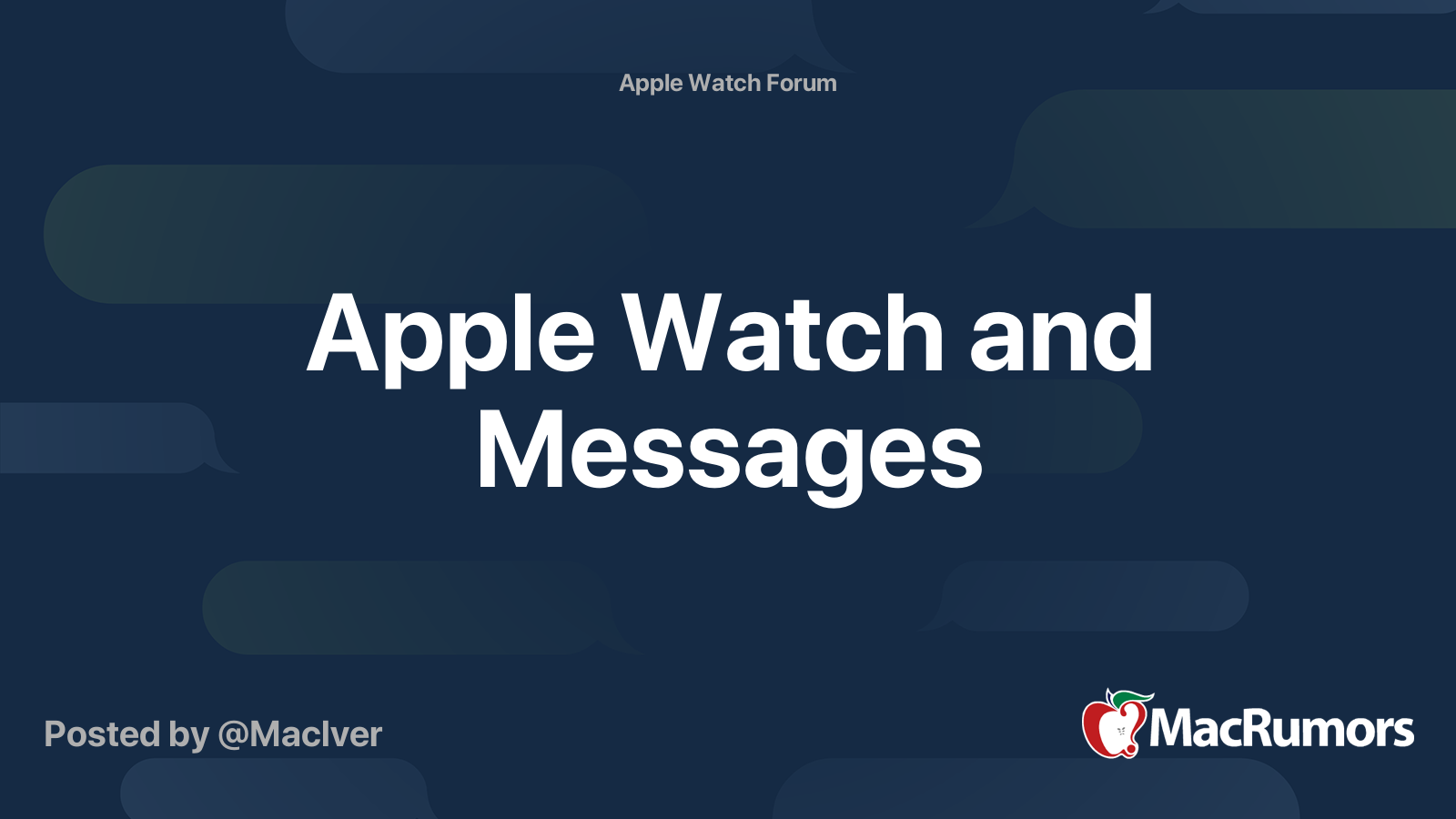 Apple Watch and Messages | MacRumors Forums