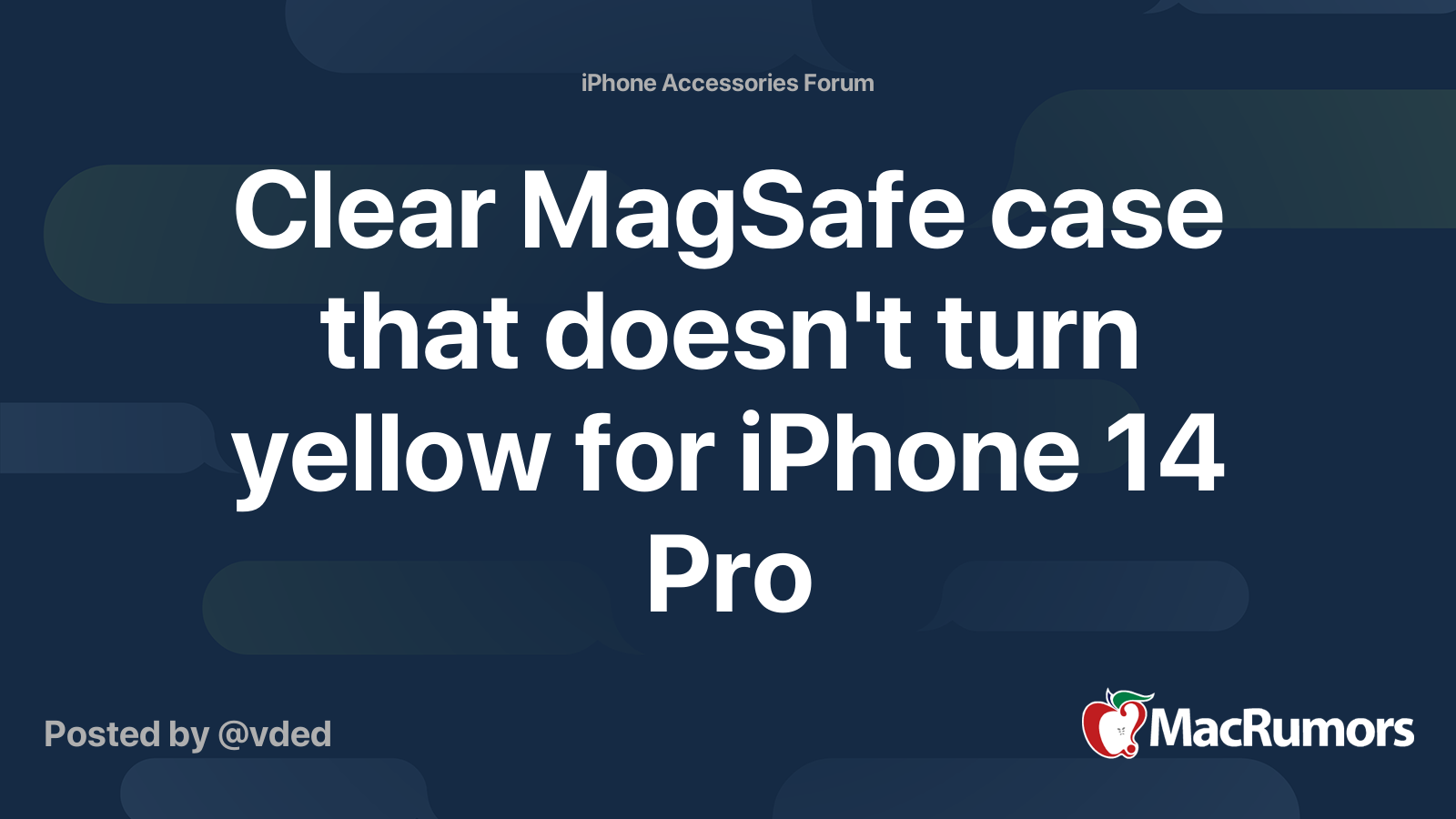 Clear MagSafe case that doesn't turn yellow for iPhone 14 Pro