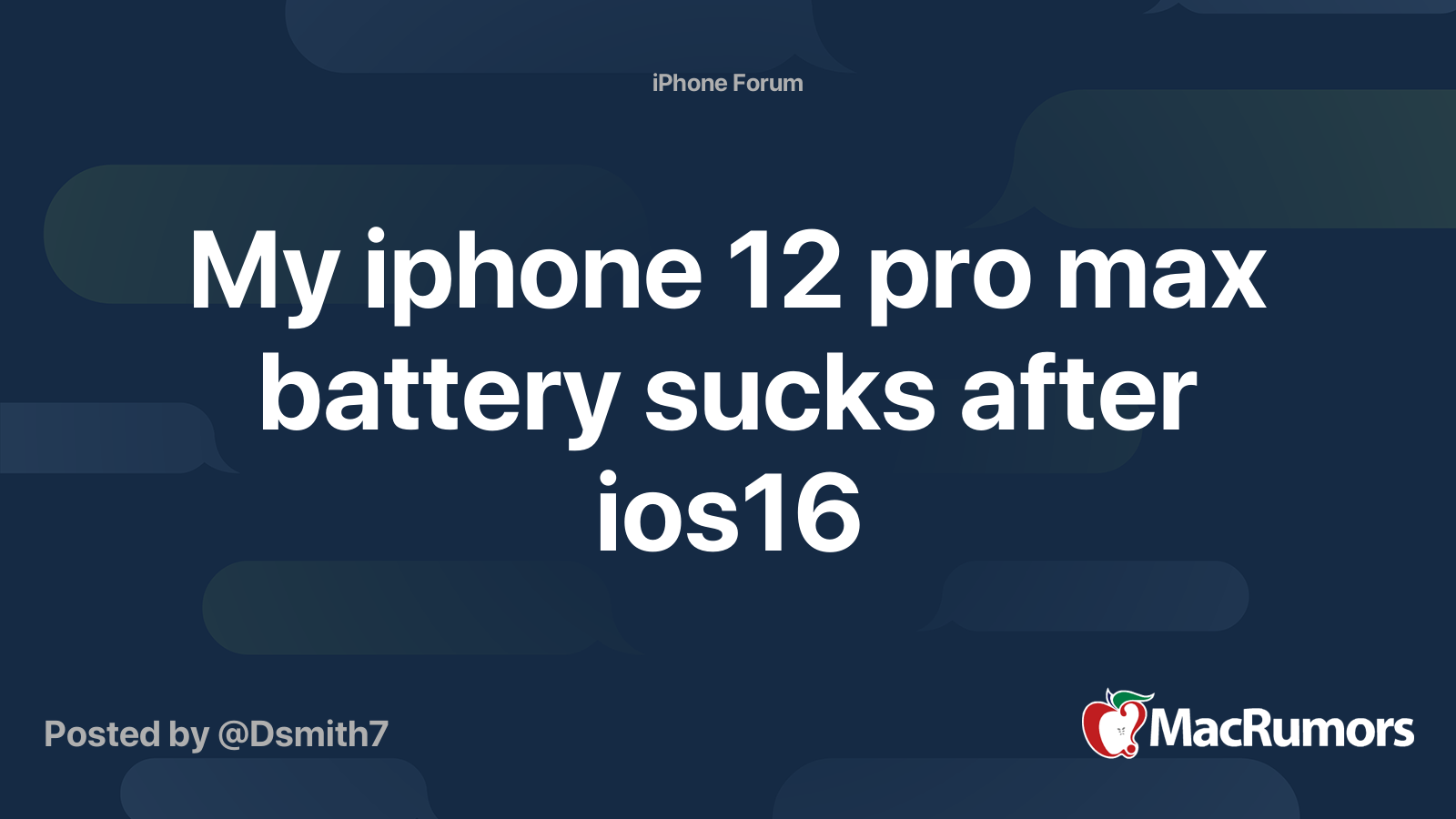 My iphone 12 pro max battery sucks after ios16 | MacRumors Forums