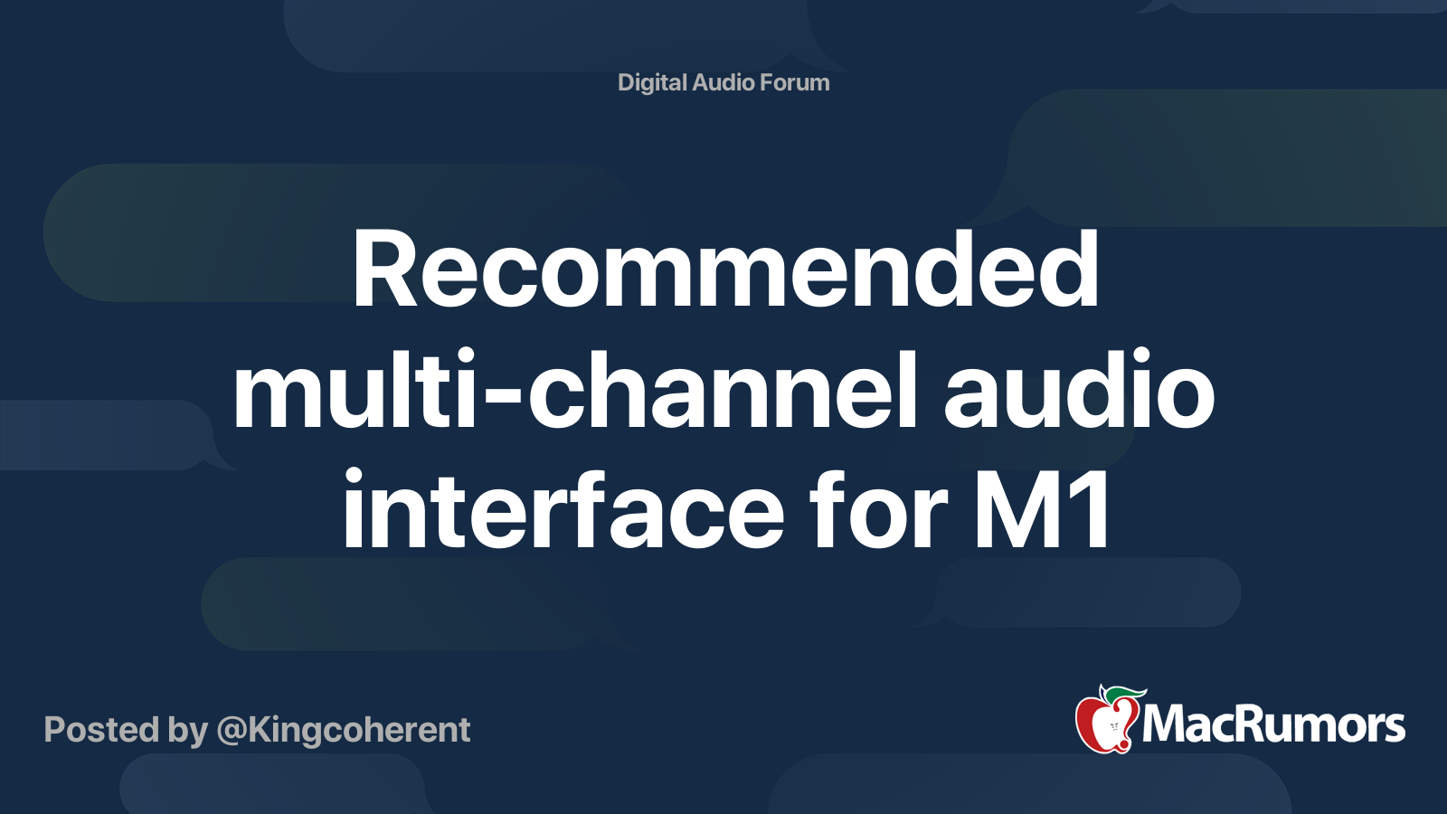 multichannel audio interface for M1 MacRumors Forums
