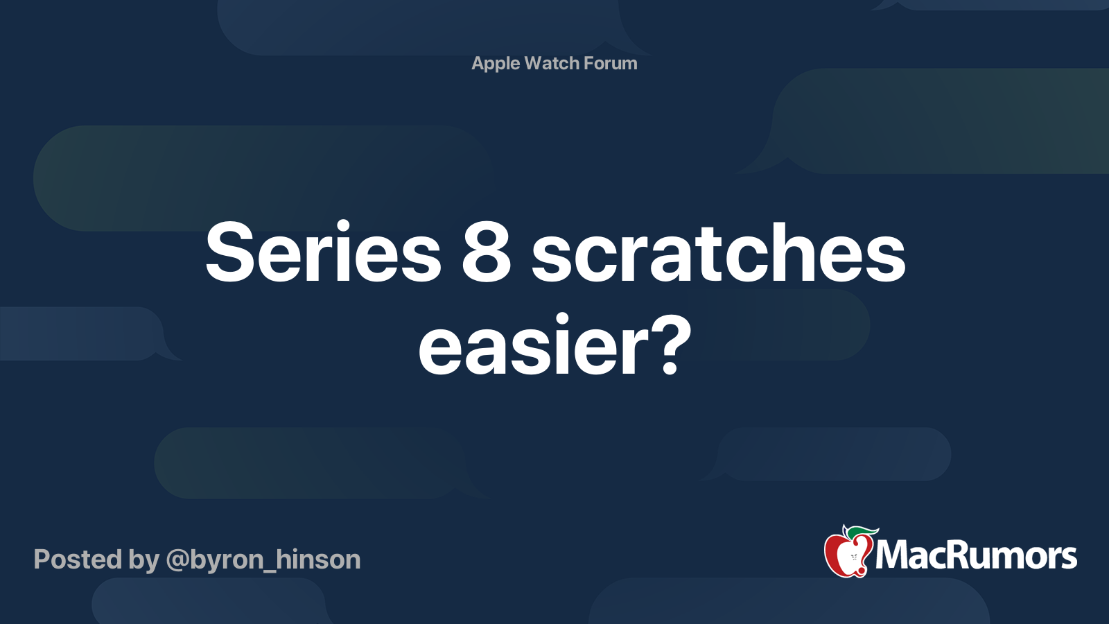 Apple Watch Series 8 scratches - Apple Community