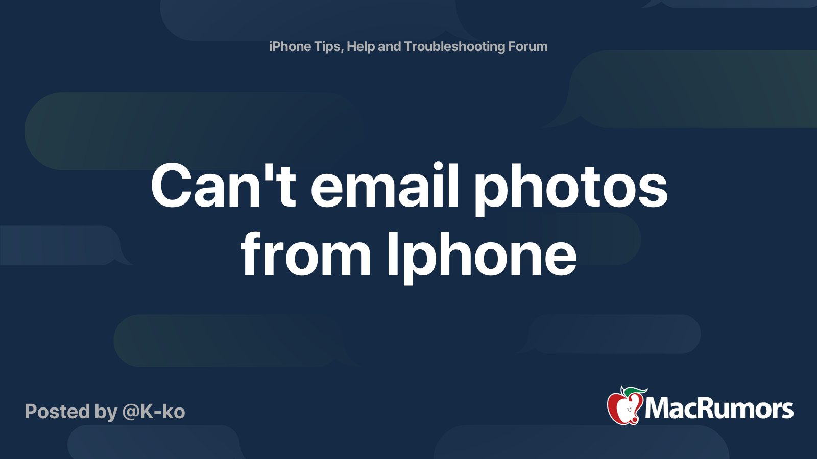 Can't email photos from Iphone MacRumors Forums
