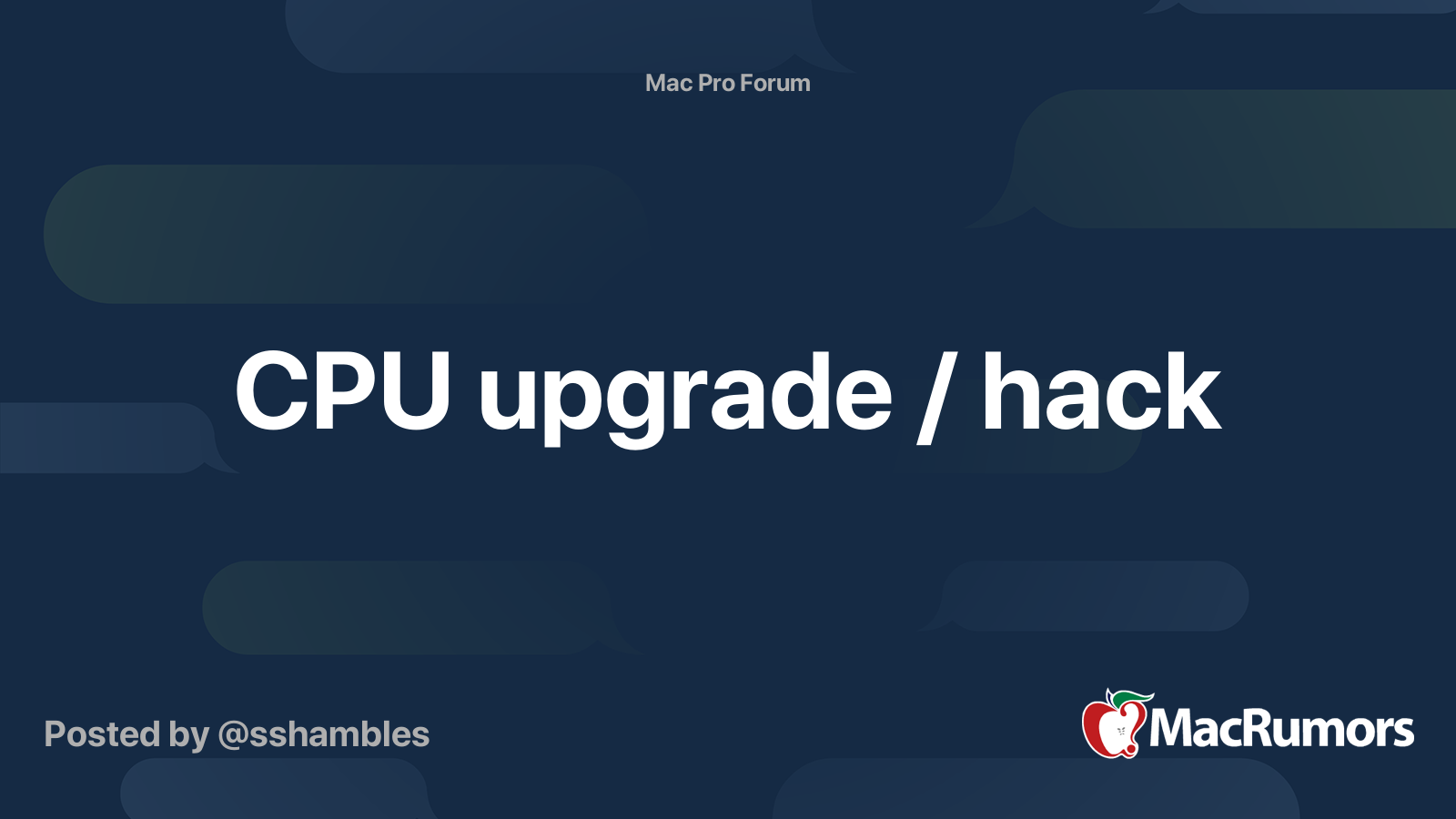 CPU upgrade / hack | MacRumors Forums