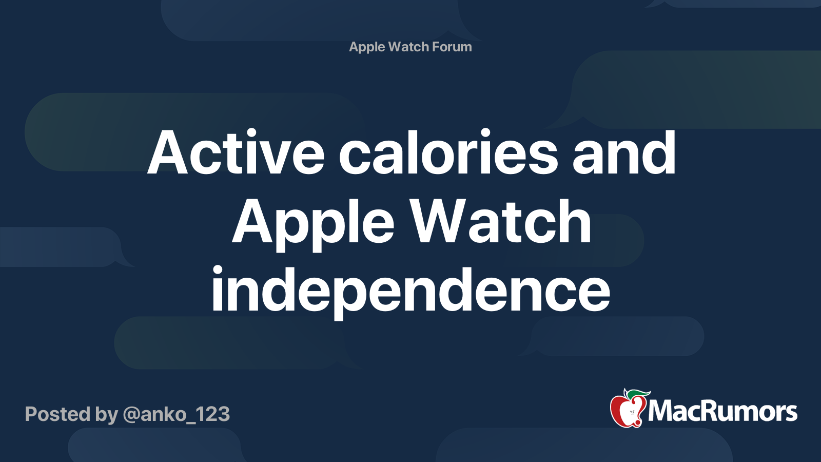 Active calories and Apple Watch independence