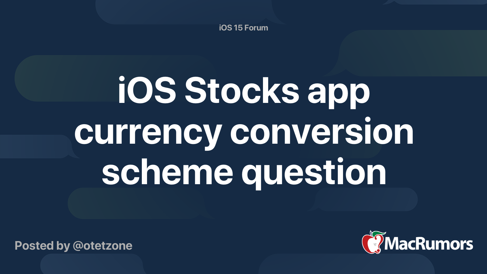 iOS Stocks app currency conversion scheme question MacRumors Forums