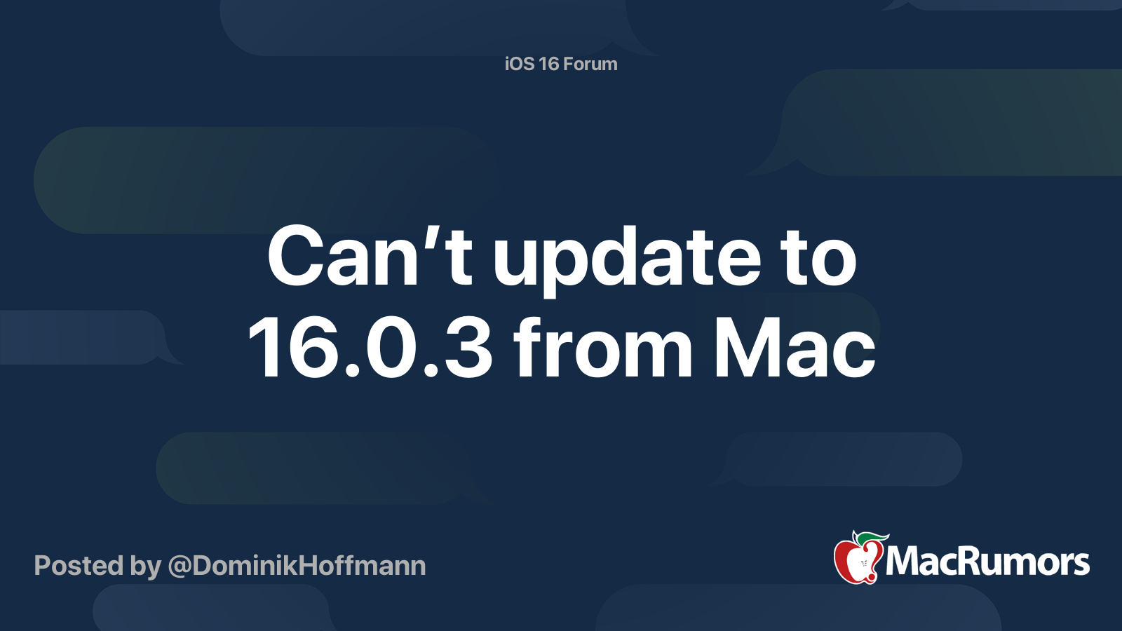 Can’t update to 16.0.3 from Mac | MacRumors Forums