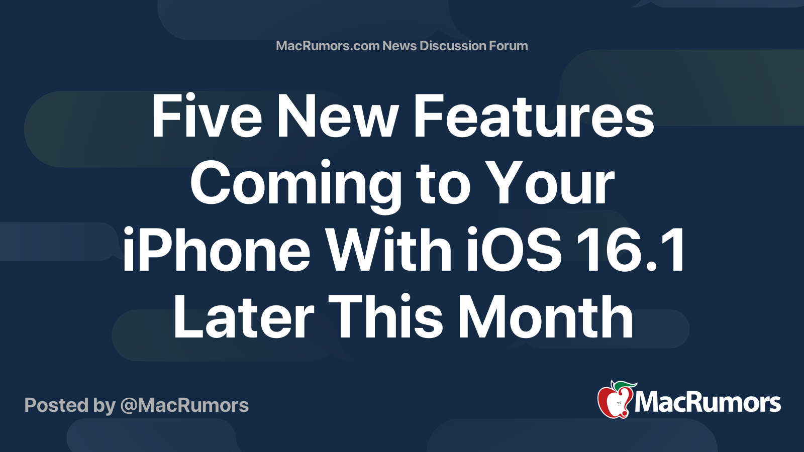 Five New Features Coming to Your iPhone With iOS 16.1 Later This Month ...