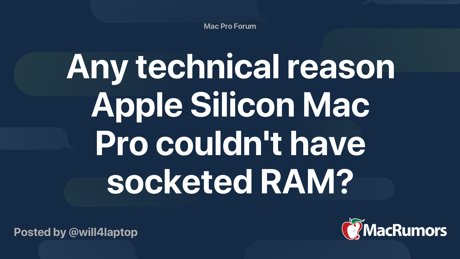 Any technical reason Apple Silicon Mac Pro couldn't have socketed RAM?