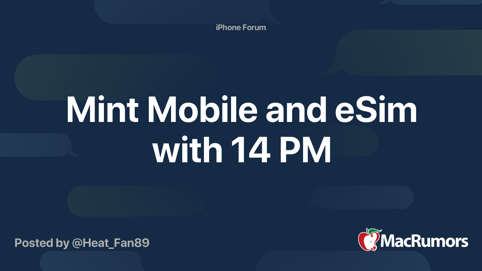 Mint Mobile and eSim with 14 PM MacRumors Forums