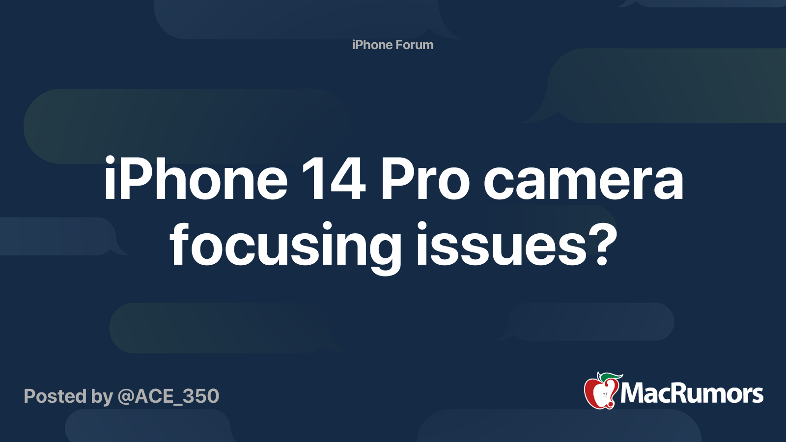 iPhone 14 Pro camera focusing issues? | MacRumors Forums