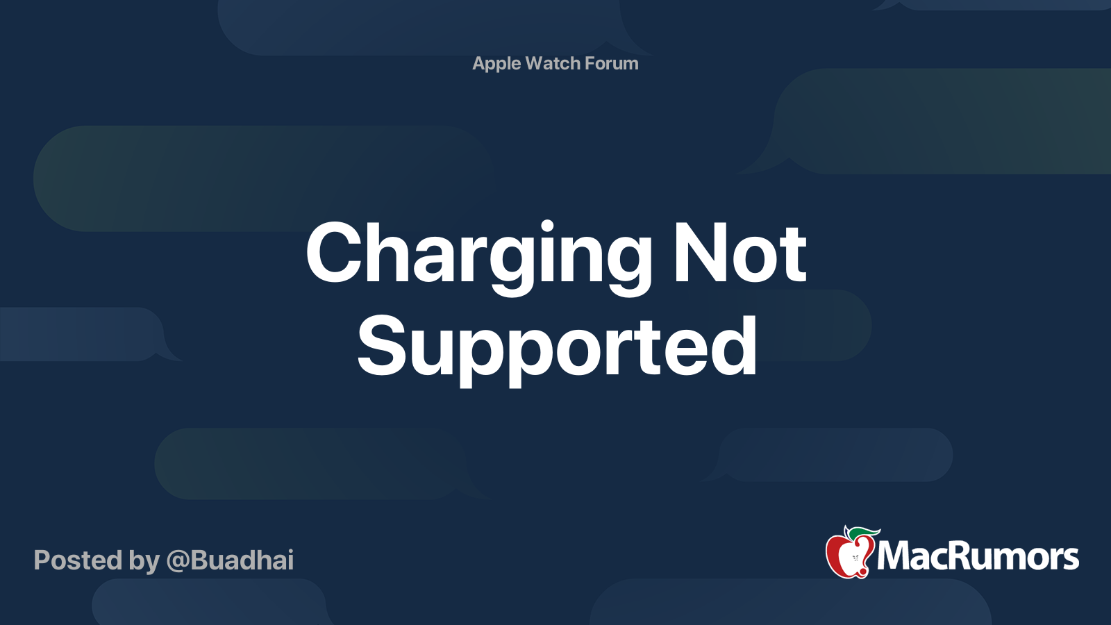 Charging Not Supported MacRumors Forums