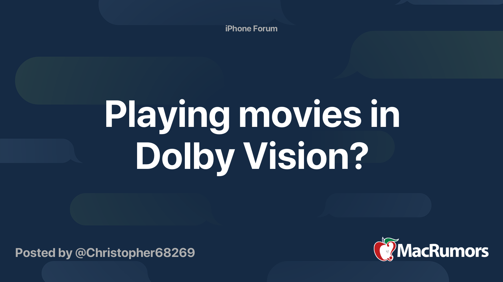 iPhone 14 Pro Max Playing movies in Dolby Vision?