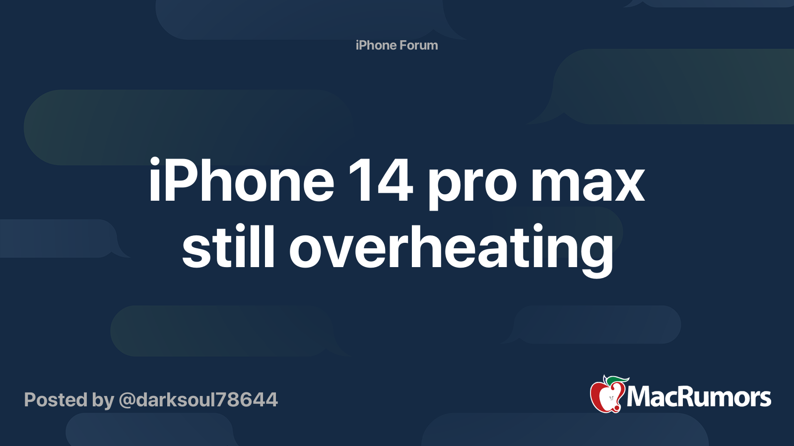 iPhone 14 pro max still overheating | MacRumors Forums