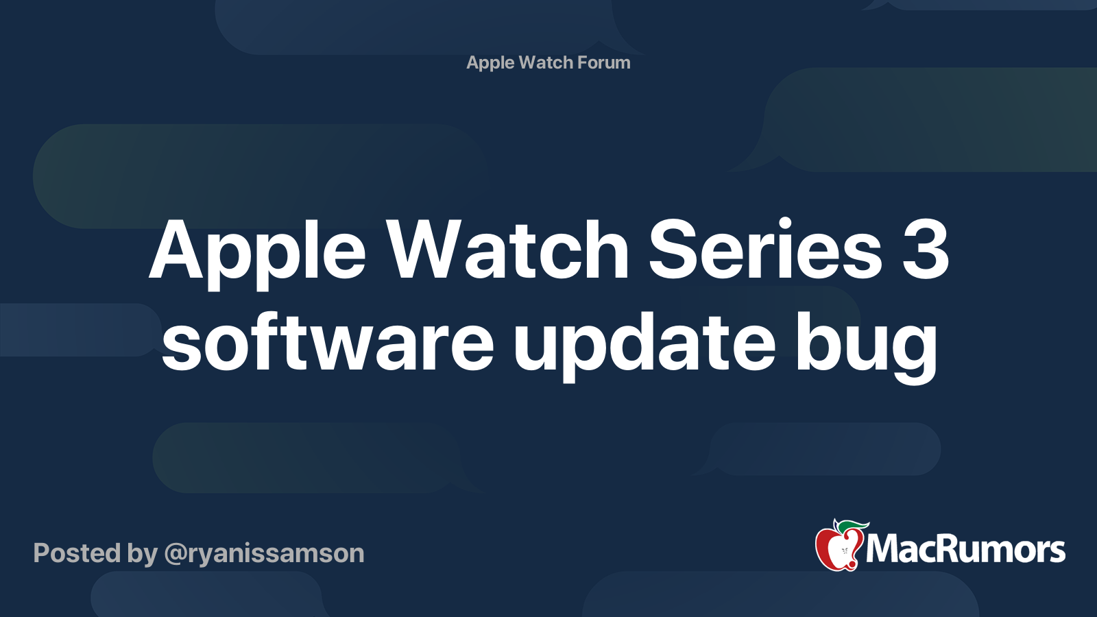 Apple Watch Series 3 software update bug MacRumors Forums