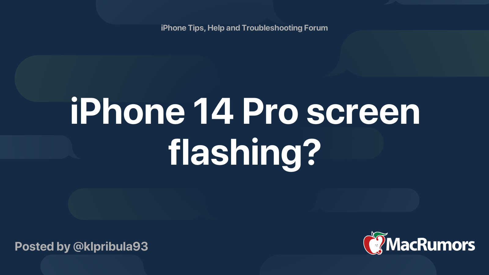 iPhone 14 Pro screen flashing? MacRumors Forums