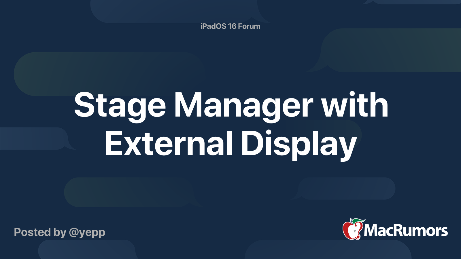 Stage Manager with External Display | MacRumors Forums