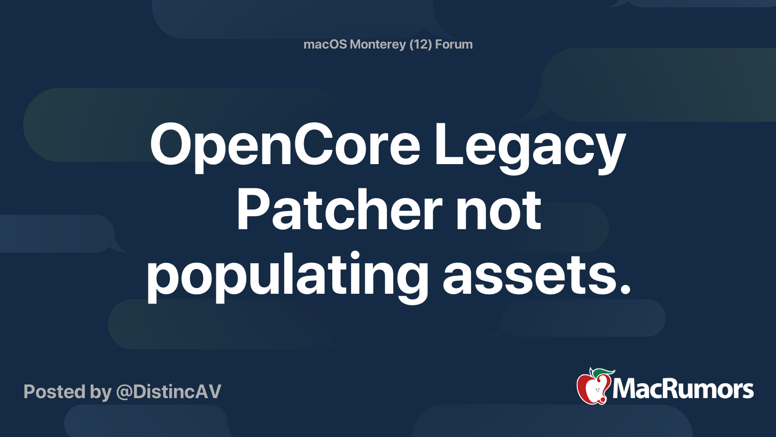 OpenCore Legacy Patcher not populating assets. | MacRumors Forums