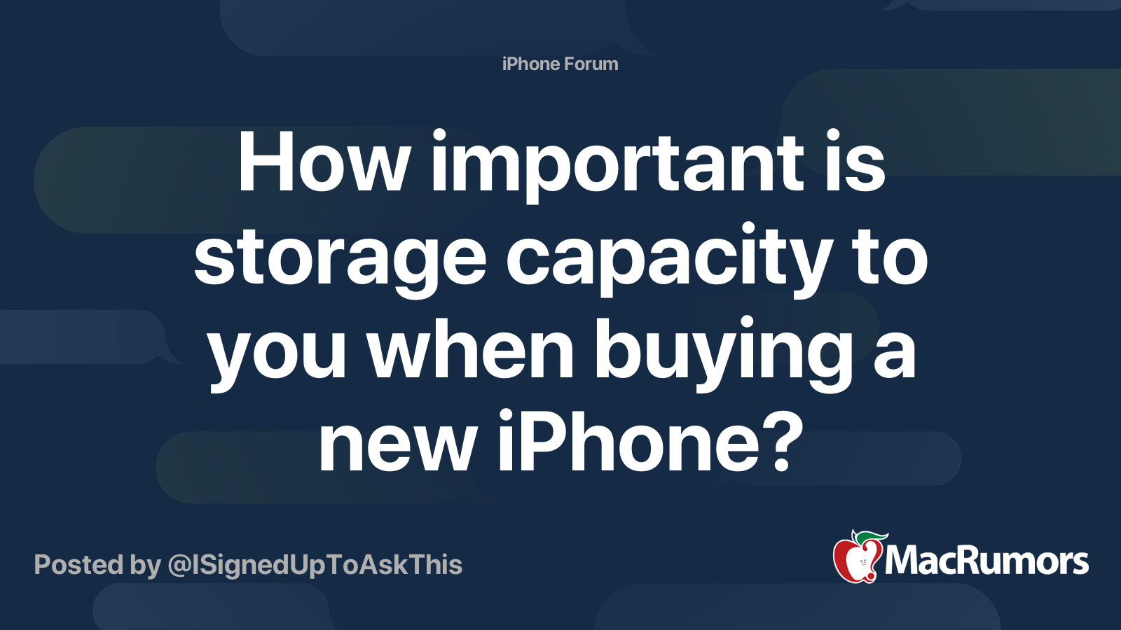 How important is storage capacity to you when buying a new iPhone