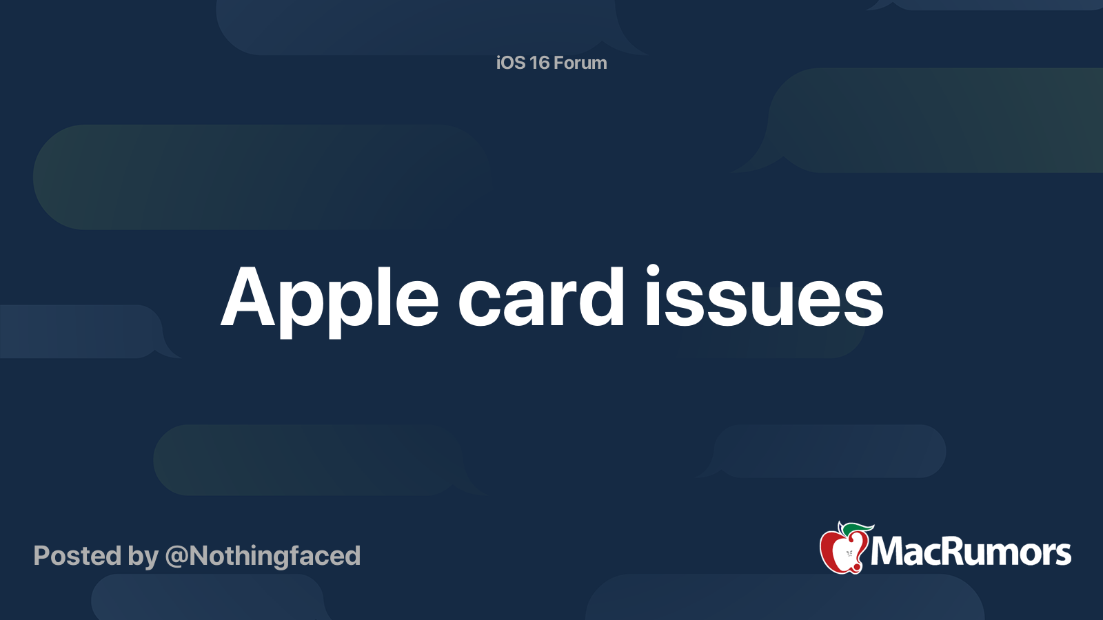 Apple card issues | MacRumors Forums