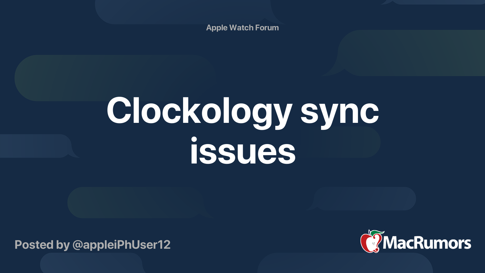 Clockology sync issues MacRumors Forums