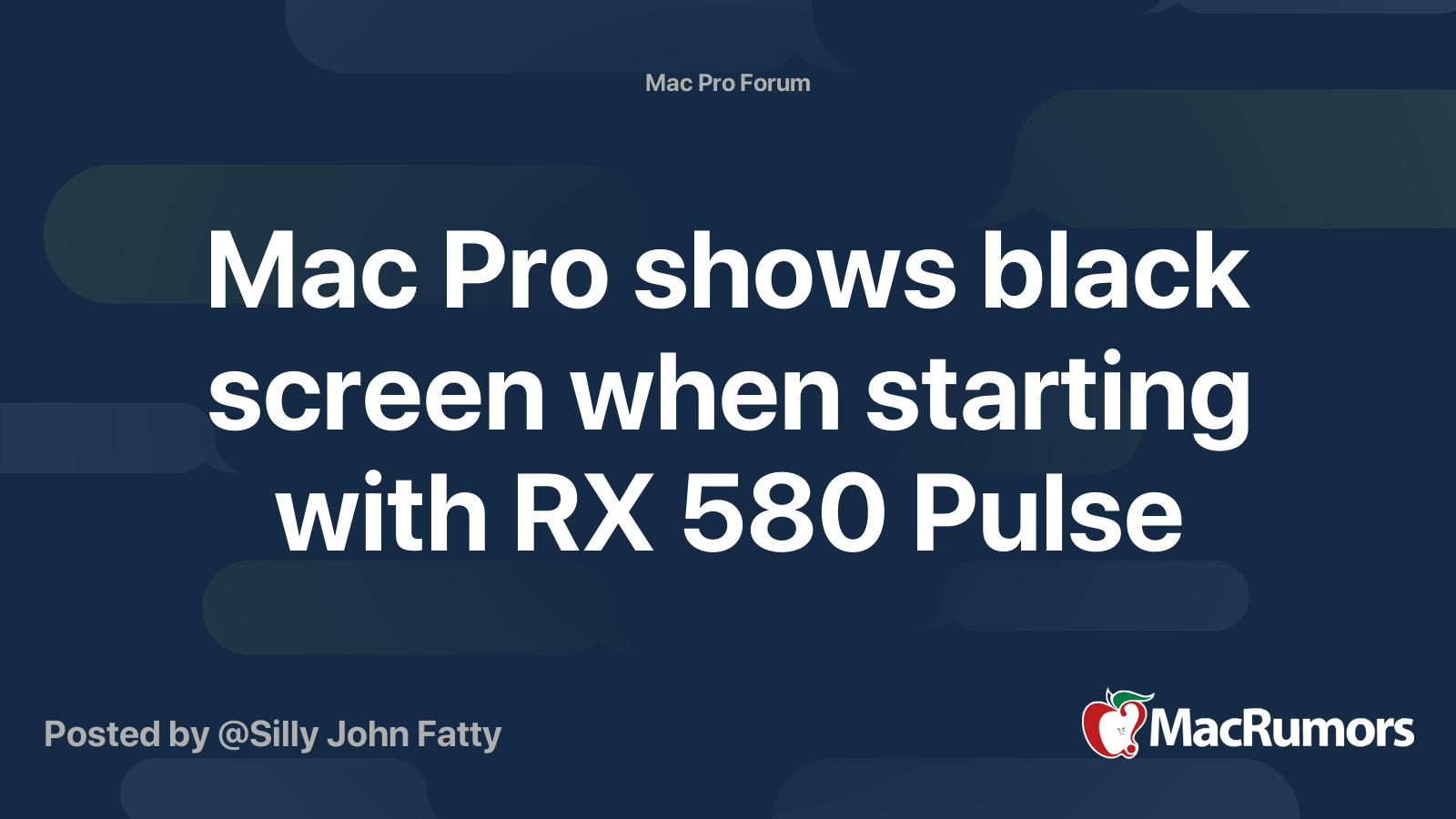 Mac Pro shows black screen when starting with RX 580 Pulse MacRumors