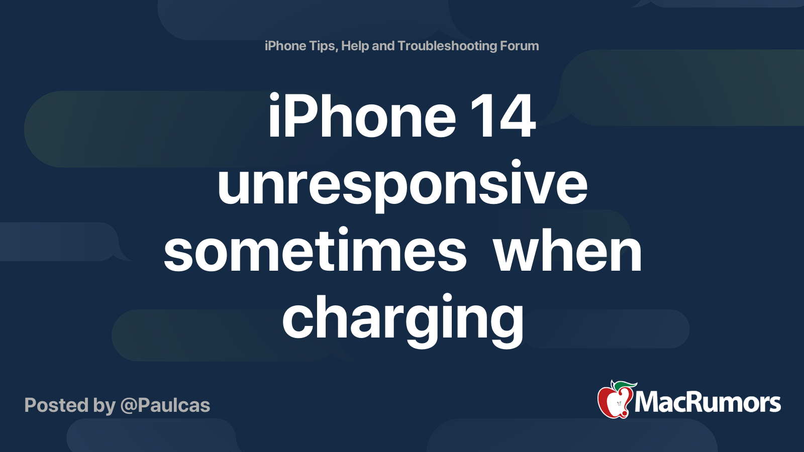 iPhone 14 unresponsive sometimes when charging | MacRumors Forums