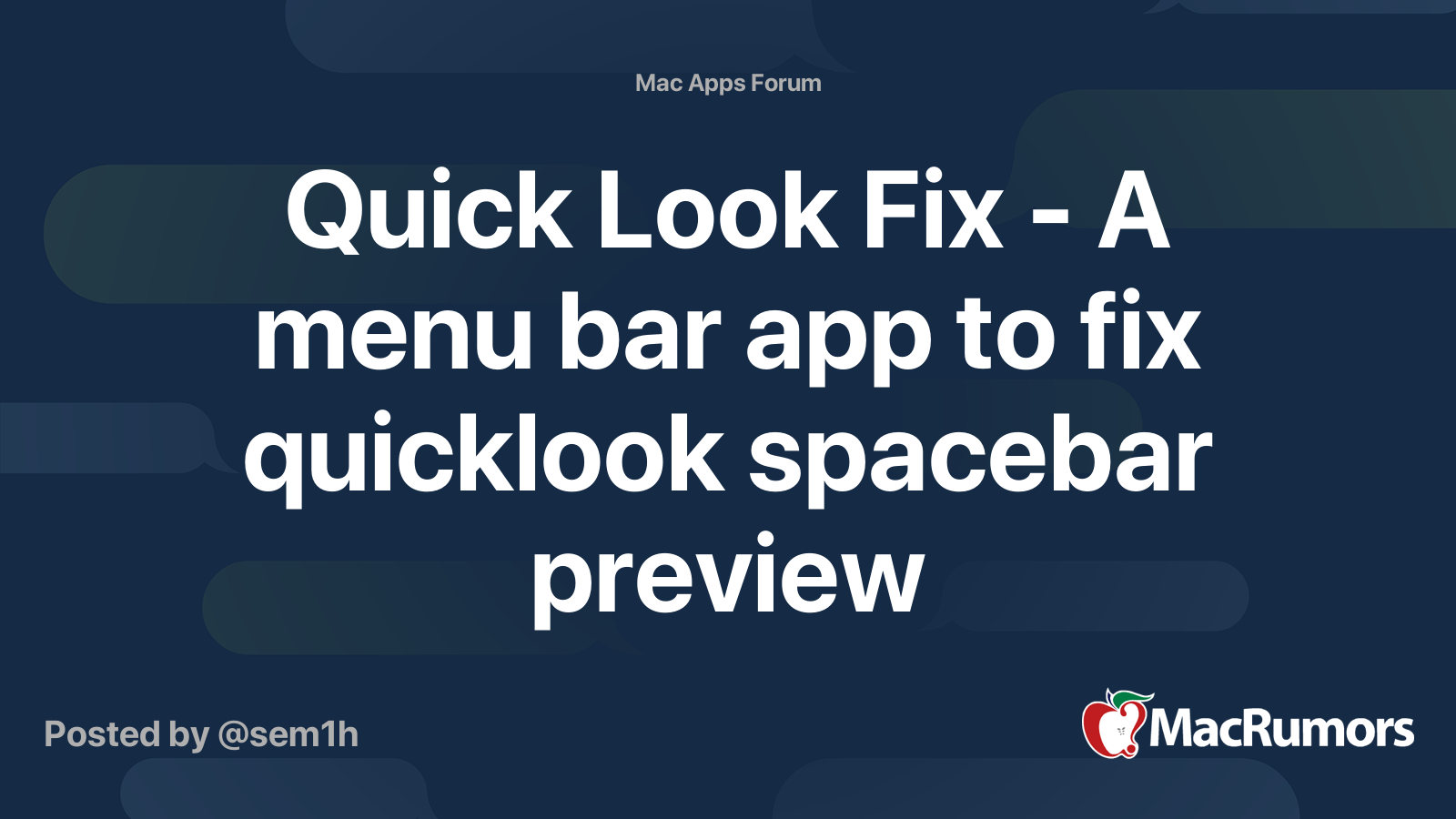 Quick Look Fix A Menu Bar App To Fix Quicklook Spacebar Preview