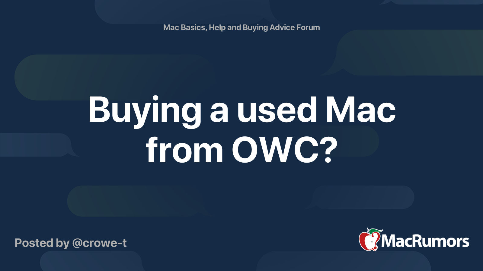 Buying a used Mac from OWC? MacRumors Forums