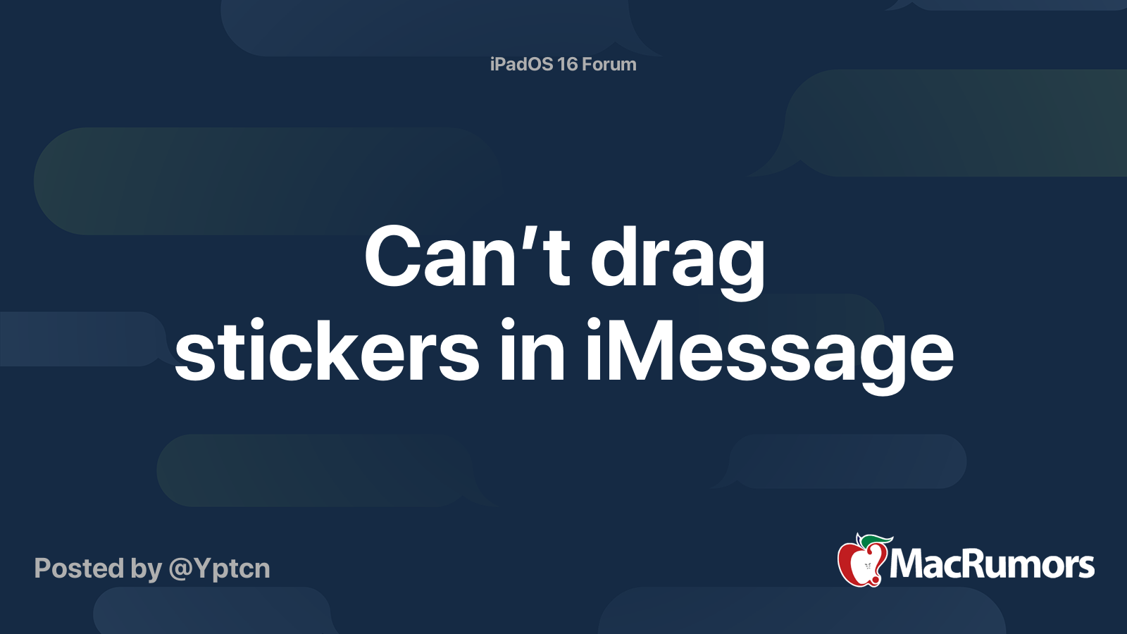 Can’t drag stickers in iMessage MacRumors Forums