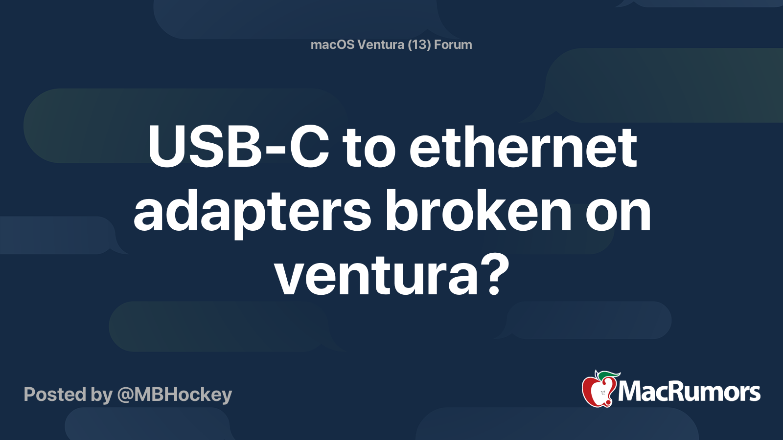 USBC to adapters broken on ventura? MacRumors Forums