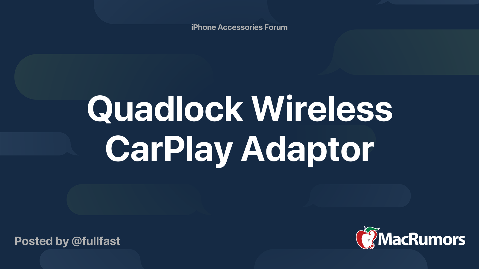 Quadlock Wireless CarPlay Adaptor MacRumors Forums