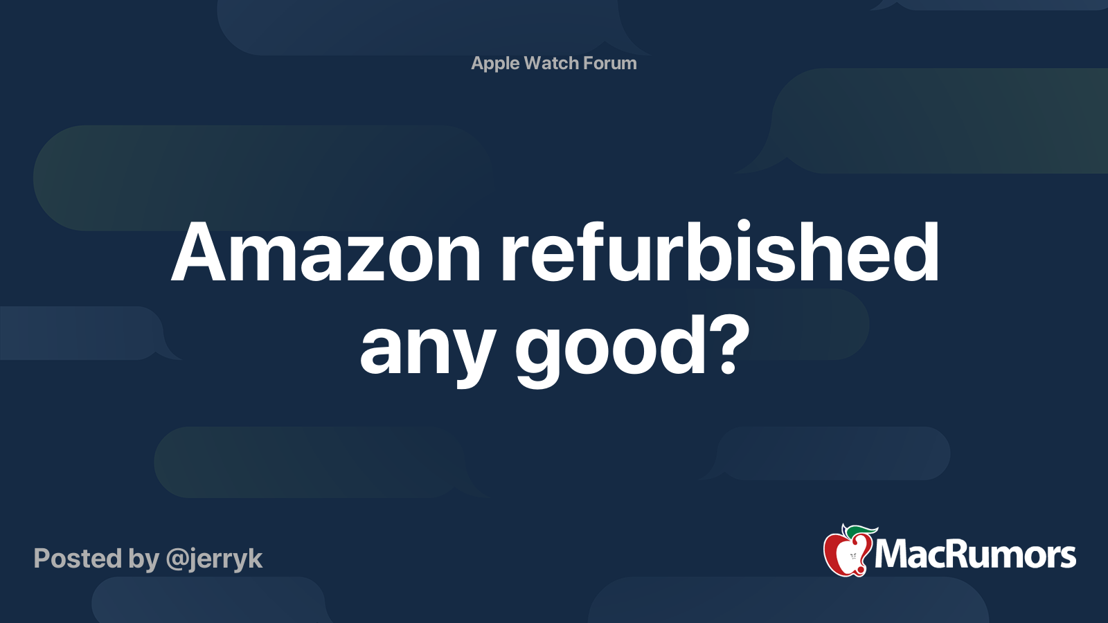 Amazon refurbished any good? MacRumors Forums