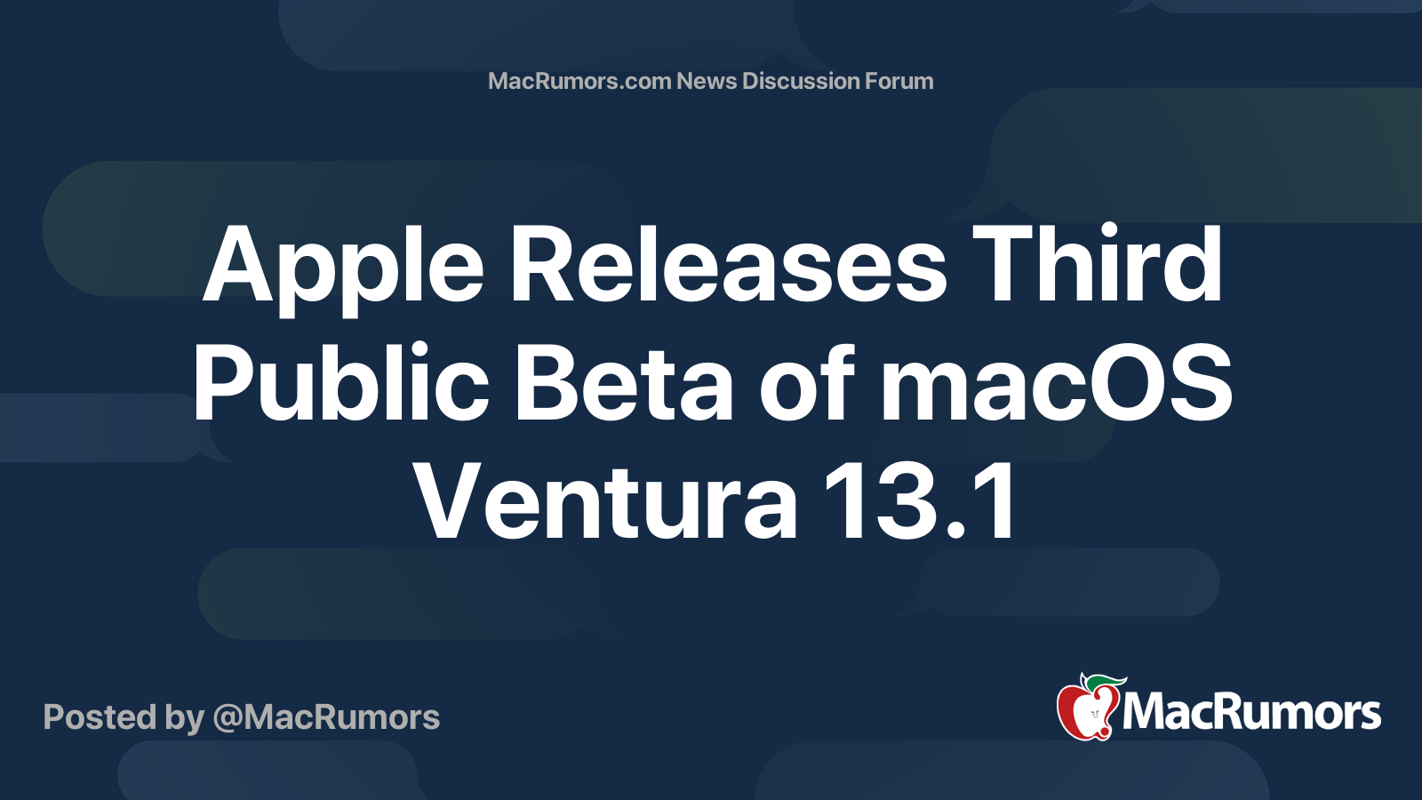 Apple Releases Third Public Beta of macOS Ventura 13.1 | Page 2 ...